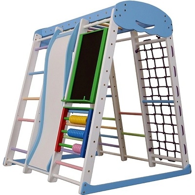 KinderSport hrací sestava SkyPlus2 Wave s ribstole, skluzavkou,počitadlo a psací tabuli