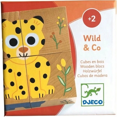 Djeco kocky Wild & Co 4-dielny obrázok