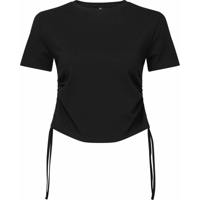 TriDri Dámský řasený crop top Černá