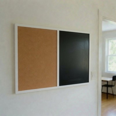 Toptabule.sk Kombinovaná tabuľa čierna v bielom drevenom ráme COLOR 90 x 60 cm