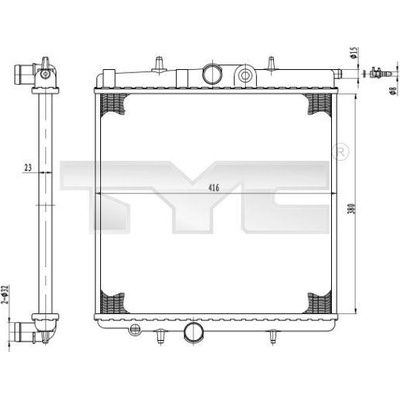 Chladič, chlazení motoru TYC 726-0017-R (7260017R)