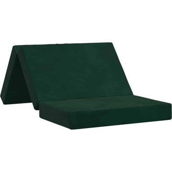 vidaXL Сгъваем диван легло 80 x 67 x 45 см Тъмнозелено (900181)