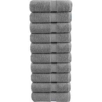 vidaXL Премиум кърпи за гости SOLUND 10 бр. сиви 30x50 см 600 г/м2 (137304)