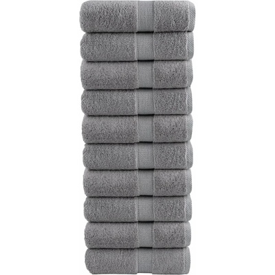 vidaXL Премиум кърпи за гости SOLUND 10 бр. сиви 30x50 см 600 г/м2 (137304)
