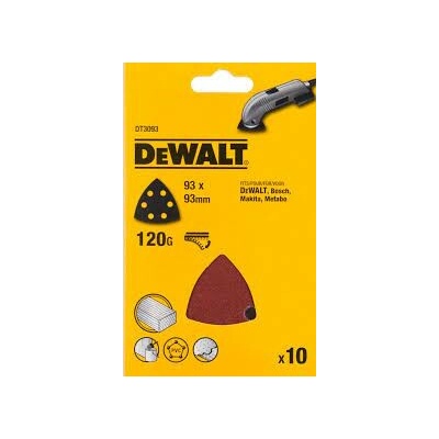 DeWALT DT3093 Brusný papír pro Delta brusku P120, 93 x 93 mm, 10 ks