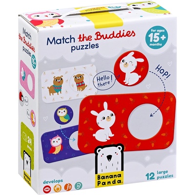 BANANA PANDA Бебешки пъзел Banana Panda 12 в 1 - Подреди животните (49030)