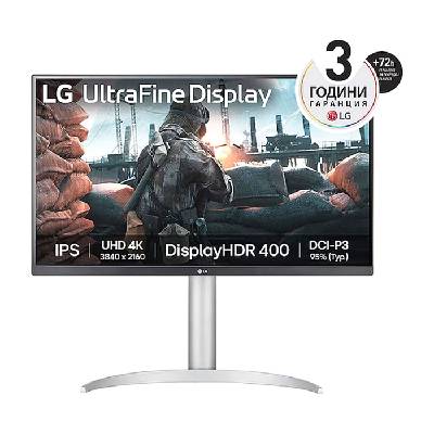 27UP650P-W, 27" UHD 4K IPS AG, DCI-P3 95%, Cinema Screen, 5ms, 1200: 1, Mega DFC, 400 cd/m2, 3840x2160, AMD FreeSync, HDR 10, VESA Display HDR 400, HDMI, DisplayPort, FreeSy (27UP650K-W)
