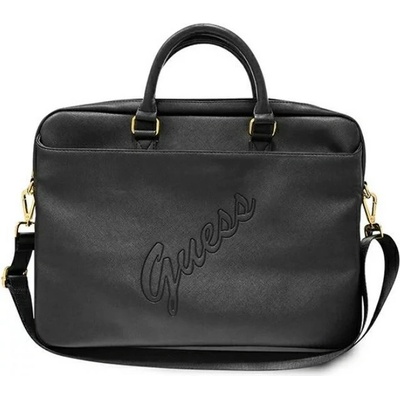 Guess PU Saffiano Vintage Script počítačová taška 15/16" černá 14528287