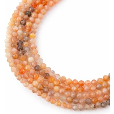 Koráliky z minerálu Slnečný kameň gradient 3mm brúsené - 54 cm