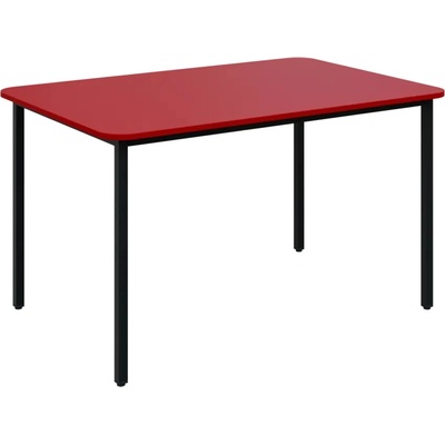 JSBR 130 N jídelní stůl kovová podnož černá deska 18 mm 1300 x 900 mm červená flamengo
