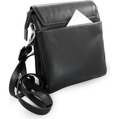 Velký černý kožený pánský crossbag 215-2185-60