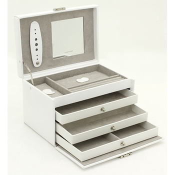 Friedrich Lederwaren šperkovnice Classico 23236 10 šedá bílá