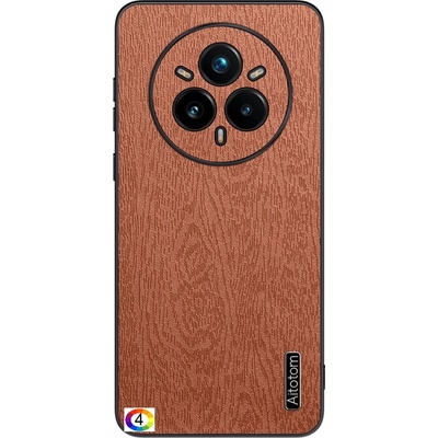 realme 14 Pro 5G Удароустойчив Wood Texture PU Leather/ Coated PC TPU Кожен Калъф и Протектор