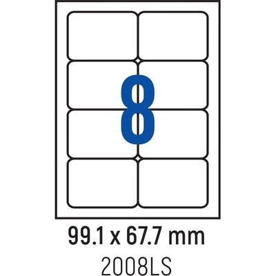 Spree Етикети лепящи обли, 8 бр. , 99.1x67.7 мм, 100 л. , A4 (3800884030202)