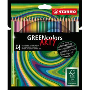STABILO Комплект цветни моливи, Stabilo, GREENcolors Arty, ST6019/24-1-20, 24 цвята (ST6019/24-1-20)