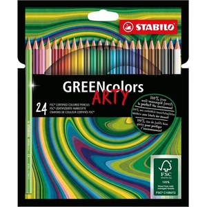 STABILO Комплект цветни моливи, Stabilo, GREENcolors Arty, 24 цвята (ST6019/24-1-20)