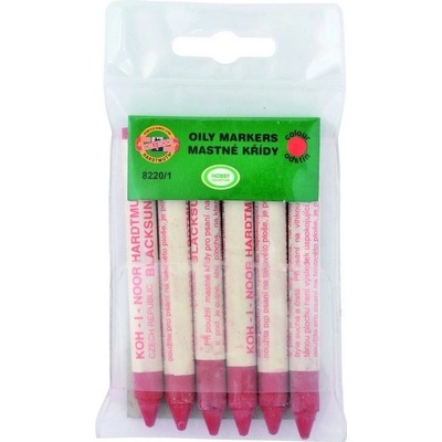 Koh-i-noor křída na sklo a porcelán 8220 průmyslová 6 ks červená – Zboží Mobilmania