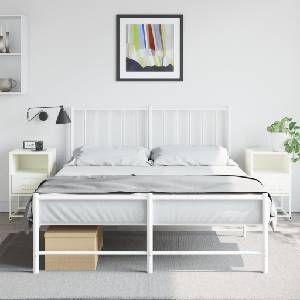 vidaXL Нощни шкафчета 2 бр бели 36x39x60, 5 см стомана (846565)