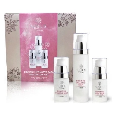 Nobilis Tilia Luxusní liftingová sada pro zralou pleť Bioaktivní omlazující krém 50 ml+Bioaktivní liftingové sérum 15 ml + Bioaktivní oční krém 15 ml dárková sada