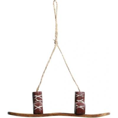 Hnědo-višňová vánoční ozdoba Snowboard Vintage 5*3*17 cm Chic Antique
