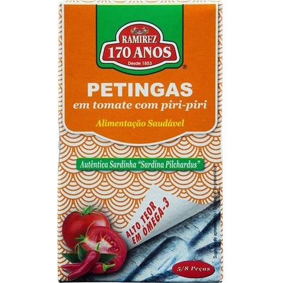 Ramirez Portugalské mini sardinky Petingas v pikantnej paradajkovej omáčke 90 g