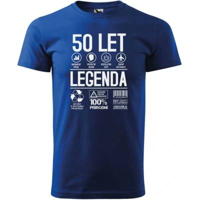 Dobrý Triko pánské tričko 50 let legenda symboly Královsky modrá