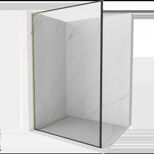 Mexen Kioto L панел за душ стена Walk-in 60 x 200 см, черен рамка, златен - 800-060-103-50-70 (800-060-103-50-70)