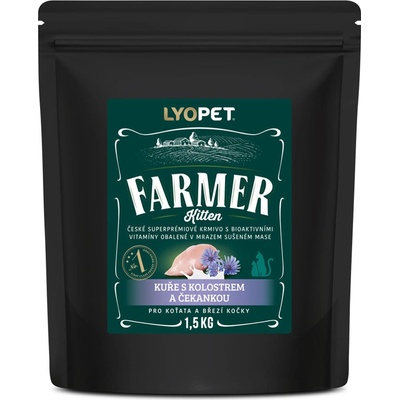 LYOPET Farmer Cat Starter Kurča kolostrum a čakanka pre mačiatka a gravidné 1,5 kg