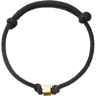 Evolution Group Exkluzívny čierny náramok so zlatou kockou 93T00100 black
