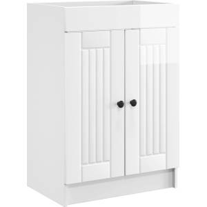 vidaXL Мебел под мивка за баня Бял гланц 56 x 37, 5 x 81 см (890038)