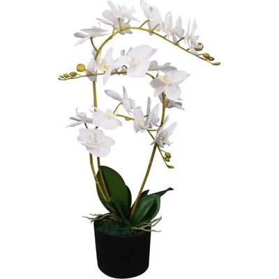 ZBXL Umělá rostlina orchidej s květináčem 65 cm bílá