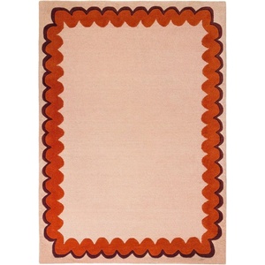 Flair Rugs Оранжев/в естествен цвят ръчно изработен вълнен килим 200x290 cm Wiggle Wool - Flair Rugs (503119382734)