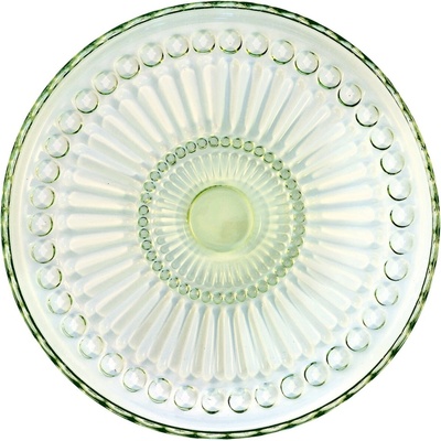 GREEN GATE Skleněný talíř Alice Pale Green 18,5 cm, zelená barva, sklo