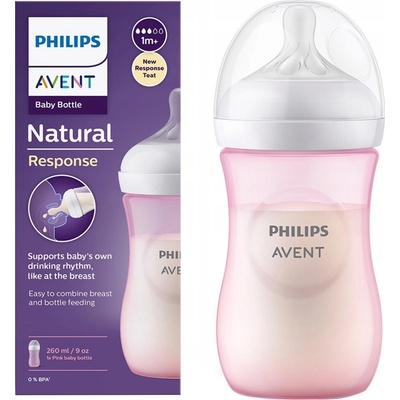 Philips Avent fľaša Natural Response ružová 260 ml