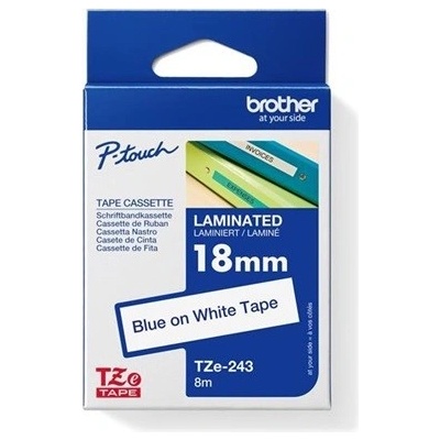 BROTHER TZE243 kazeta TZ šířky 18 mm bílá/modré písmo