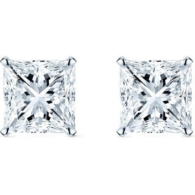 SAVICKI Обеци Share Your Love: бяло злато, лабораторни диаманти с шлифовка "принцеса