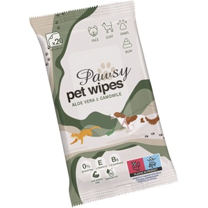 Pawsy Влажни кърпи за домашни любимци Pawsy - 20 броя (3800232578363) - ozone