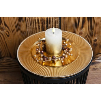 MagicHome Vianoce veniec berries zlatý 15 cm