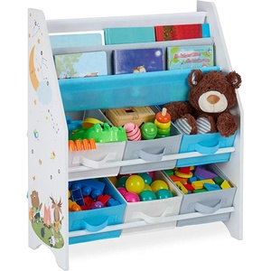 Ginger Home Детска етажерка с 6 кутии за съхранение Ginger Home - Гора (JWTR-3171)
