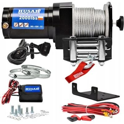 Terénna naviják pre štvorkolku Husar Winch BST 2000 LBS s oceľovým lanom 907 kg