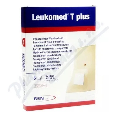 Leukomed T Plus 8x10cm 5ks film.náplast s polšt.