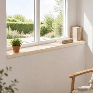 vidaXL Парапети за прозорци 2 бр. Бяло 80 x 15 x 2 cm Масивен дъб (42049889)