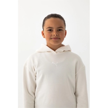 PUMA Юношески суичър Puma ESS+ Contrast Fleece Hoodie Junior - OTH Frost White