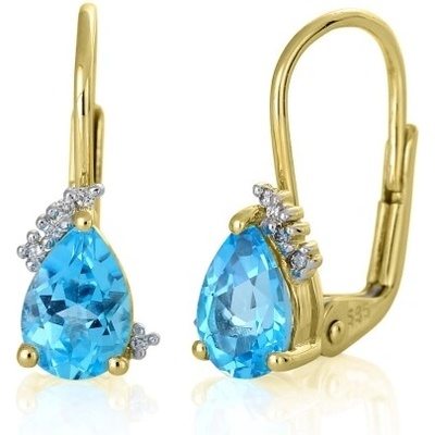 Gems, Oslnivé náušnice Evianna v kombinovaném zlatě, s blue topazy a brilianty, 585-38-3-0061.2ZB0.0.00.HSI.603.08