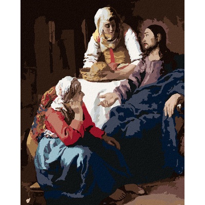 Zuty Malování podle čísel KRISTUS U MARIE A MARTY J. VERMEER