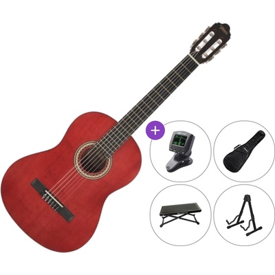 Valencia VC204 SET 4/4 Transparent Wine Red Класическа китара