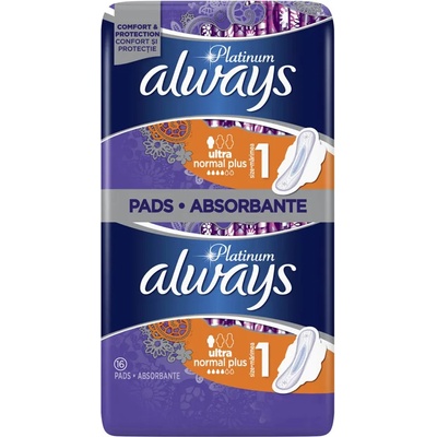Always platinum дамски превръзки, Ultra normal plus, 16 броя