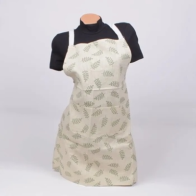 Готварска престилка в бежов цвят с клонки