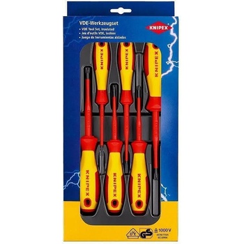 KNIPEX Комплект с 6 бр. отвертки VDE 1000V - 2х шлиц, 2х PH/S и 2х PZ/S, Knipex (K002012V05)