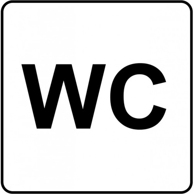 Walteco WC, 80x80mm, samolepka , 20301